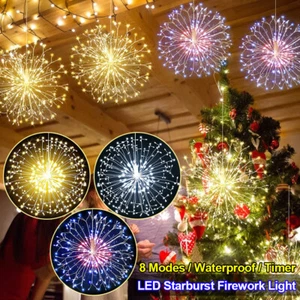 1/2/3/4Pack 198LEDs Waterproof Firework LED Copper Wire Strip String Lights - Picture 1 of 11
