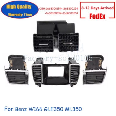 4PCS Front &Rear-Dashboard A/C Air Vent Grille Cover For Benz W166 GLE350 ML350 - Image 1 of 3