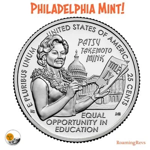 2024 P Patsy Takemoto Visón Mujeres Americanas 25c Cuarto UNC de Rollo Como Nuevo! - Imagen 1 de 3