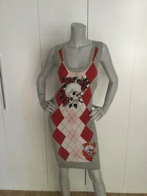 Ed Hardy By Christian Audigier Skulls /Roses ￼Slim Dress Size S - image 1 of 4