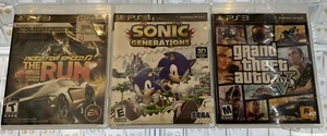 PS3 - Sonic Generations, Grand Theft Auto V, Need For Speed The Run( Not Tested) - Picture 1 of 5