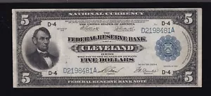US 1918 $5 FRBN Cleveland District Note FR 787 VF (481) - Picture 1 of 2