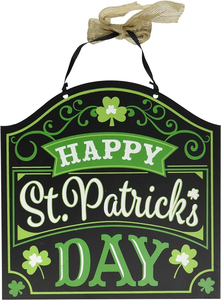 Украшение для ирландского праздника Happy St. Patrick's Day висячий деревянный знак - Изображение 1 из 1