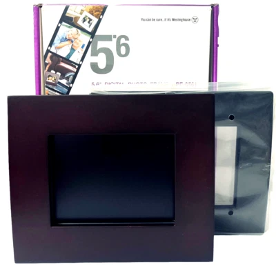 LCD 5’6 Digital Photo Frame DPF-0561 2-Frames Mahogany & Black - Westinghouse - Image 1 of 4
