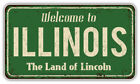 Illinois USA State Grunge Retro Emblem Car Bumper Sticker Decal  ''SIZES''