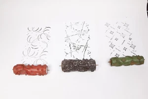3x Musterwalzen Malerwalzen Strukturwalze 50er Jahre - 15cm Gummi weich (1071) - Bild 1 von 1