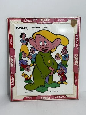 Rompecabezas Playskool Disney Woodboard 9 piezas Dopey Blancanieves y 7 enanos edades 2-4 Foto 1 de 3