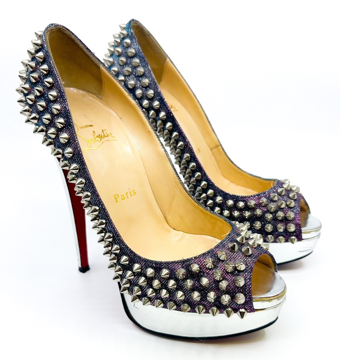 Christian Louboutin Lady Peep Metal Heels for Women for sale Christian Louboutin Lady Peep Metal Heels for Women for sale