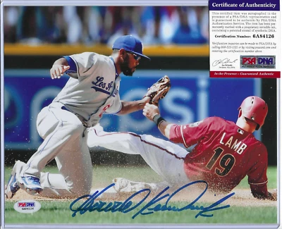 Dodgers ~ Howie Kendrick ~ Signed 8x10 Baseball Photo (PSA COA) Angels Nationals - Image 1 of 4