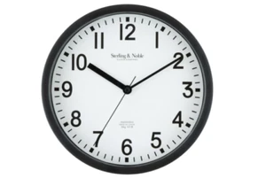 8.78" Analog Wall Clock Large Modern Home Office Mirror Surface Decor Black New - Picture 1 of 5