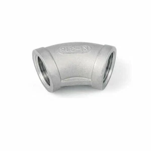 BSP Female/Female 45 Elbow Pipe Fitting - T316 (A4) Marine Grade Stainless Steel - Picture 1 of 2