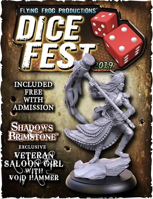 Shadows of Brimstone Veteran Saloon Girl Hero Dice Fest 2019 Promo Miniature - Image 1 of 3