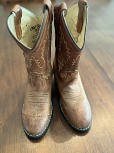 Old West Tan Cowboy Boots size 135 (9 Inches Heel To Toe) - Picture 1 of 5