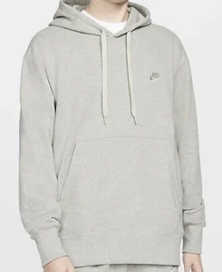 Size M - Nike NWT Classic Fleece Pull Over Grey Hoodie | SHIPS NOW - Picture 1 of 2