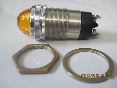 DIALCO Dialight 1" Panel Ámbar Soporte Lámpara 75W 125V Lente Corte Joya Steampunk Nuevo de Lote Antiguo Foto 1 de 4