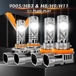 AUXBEAM H11 9005 Combo LED Headlight Bulbs High Low Beam 1:1 Kits 6500K 25000LM - Picture 1 of 12