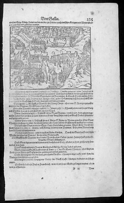 1628 Munster Antique Print Siege of Paris 1590 & View of Dreux, Northern France - Image 1 of 3