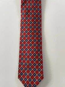 JZ Richards for Nordstrom Tie Geometric Red Blue Gold 100% Silk USA - Picture 1 of 5