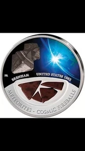 2012  Meteorites Cosmic Fireballs Pure Silver Coin Mintage 999 USA - Picture 1 of 2