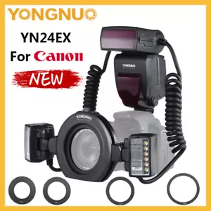 YONGNUO YN24EX E-TTL Macro Ring Flash Speedlite Light 2Pcs Flash Head for Canon - Picture 1 of 11