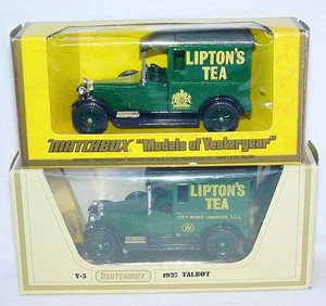 2x Matchbox MOY 1:47 TALBOT LIPTON'S TEA 2 Logo Versions! Delivery Van Y-5 MIB! - Picture 1 of 5