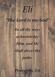 Eli "The Lord is my God" Keepsake Name Meaning Card with Bible Verse - Picture 1 of 1
