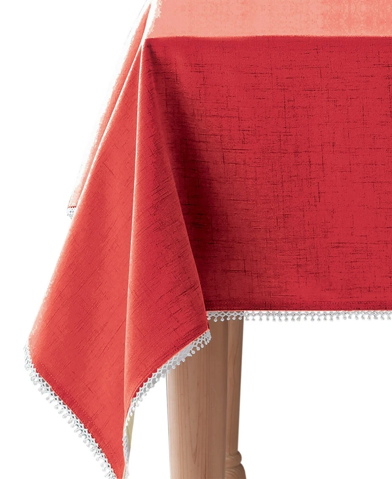 NWT Lenox French Perle Solid-Color Tablecloth, 60" X 84" - Red - Image 1 of 1