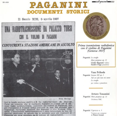 PAGANINI Violin Sonata 12 Le Streghe PRIHODA BIGNAMI TOSCANINI Dynamic DS-4020 - Image 1 of 3