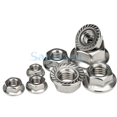 M4 M5 M6 M8 M10 M12 316 Stainless Hex Serrated Spinlock Flange Nut Lock Nuts