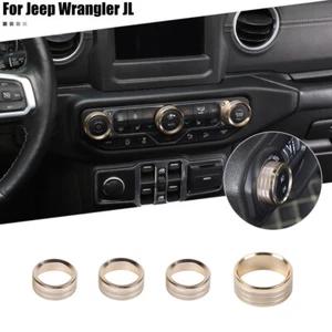 Interruptor de faro de aire acondicionado borde de anillo para Jeep Wrangler JL JT 18+ dorado - Imagen 1 de 8
