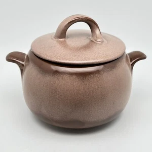 Vintage Frankoma Prairie Brown 4V bean pot cookie Jar serving bowl with lid - Picture 1 of 14