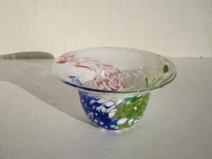 VTG Petite Multi Color Boda Artist Signed ULRICA Scandinavian Art Glass Bowl - Picture 1 of 7