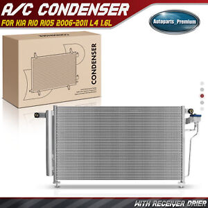 A/C Condenser with Receiver Drier for Kia Rio Rio5 2006 2007 2008-2011 L4 1.6L
