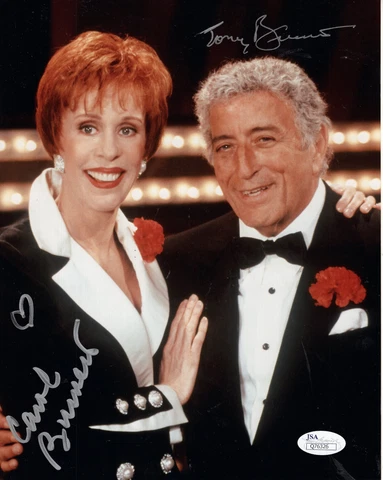 TONY BENNETT+CAROL BURNETT HAND SIGNED 8x10 COLOR PHOTO    SIGNED BY BOTH    JSA Cover
