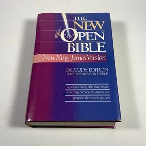 The New Open Bible Study Edition 1990 Hardcover KJV Thomas Nelson Vintage - Picture 1 of 15