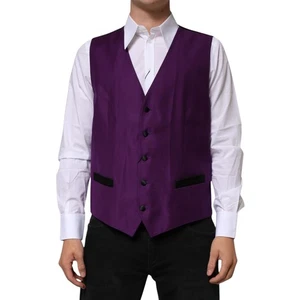 DOLCE & GABBANA Vest Purple Wool Dress Formal Waistcoat IT54/US44/XL 1800usd - Picture 1 of 8