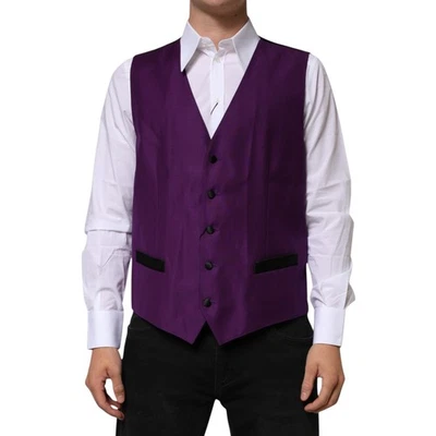 DOLCE & GABBANA Vest Purple Wool Dress Formal Waistcoat IT54/US44/XL 1800usd - Image 1 of 4