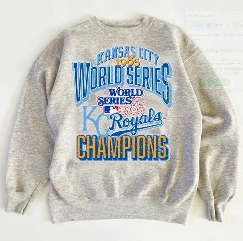 Kansas City Royals baseball world series 1985 crewneck sweatshirt VK01584 - Image 1 of 1
