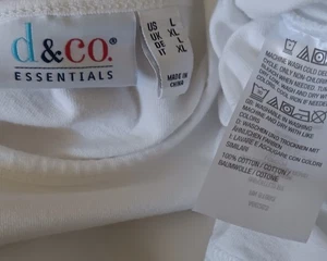 Neu ~ Denim & Co Gr. L Baumwolle weiß Damen Rundhals T-Shirt Seitenschlitze - Bild 1 von 5