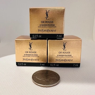 Lote de 3 YSL Yves Saint Laurent OR ROUGE LA MASQUE-EN-CREME 7 ml/.2 oz cada uno Foto 1 de 2