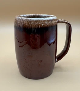 Hull Ovenproof USA Marked Mirror Brown Drip Glaze Large Mug 5" Tall 60's Vintage - Picture 1 of 9