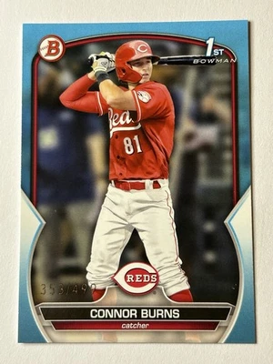 Connor Burns 2023 Bowman Draft Paper 1st Rookie #BD-159 Sky Blue #d /499 Reds Rc - Image 1 of 2