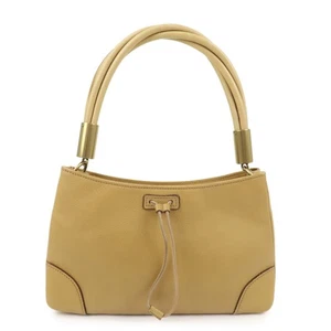 GUCCI Leather Shoulder Bag Hand Bag Beige 108964 Authentic Used F/S - Picture 1 of 24