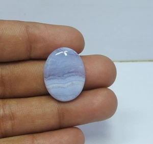 14.00 Cts Stunning Blue Lace Agate Natural Gemstone Cabochon Ring Size 16x22x4mm - Picture 1 of 8