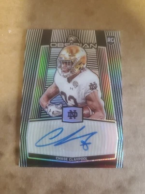 Chase Claypool 2020 Obsidian Collegiate Silver Etch Rc Auto  1/25 Notre Dame !!! - Image 1 of 2