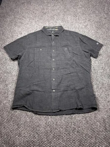 Kuhl Shirt Mens XL Charcoal Short Sleeve Button Down Linen Cotton Blend Outdoors - Picture 1 of 7