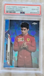 2020 Topps Chrome Formula 1 F1 Sapphire Charles Leclerc #4 PSA 10 Portrait RC - Picture 1 of 2
