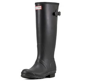 Hunter Women's Original Black Matte Rain Boots, Adjustable Back, Size 8 - Picture 1 of 6