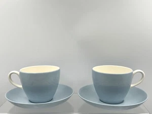 2x WEDGWOOD OF ETRURIA - Summer Sky - Porcelain Tea Coffee Cup & Saucer Set - Picture 1 of 3