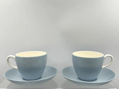 2x WEDGWOOD OF ETRURIA - Summer Sky - Juego de tazas y platillos de café de té de porcelana Foto 1 de 3